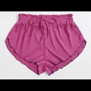 Ribbed pajama shorts